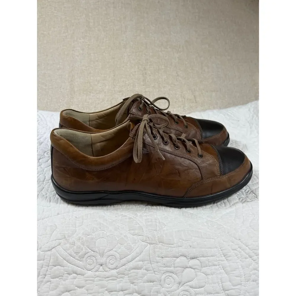 Finn Comfort Men's Brown 12 Alamo Leather Lace Up Comfort Walking Shoes Style